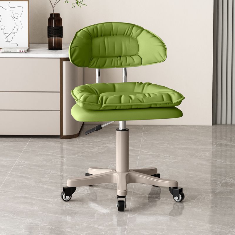 Modern Minimalist Movable Swivel Liftable Rectangle Square Metal PU Leather Nylon Cosmetic Chair Desk Chair Backrest For Home Office DFM-F