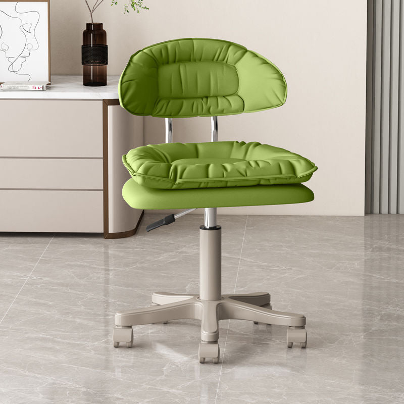 Modern Minimalist Movable Swivel Liftable Rectangle Square Metal PU Leather Nylon Cosmetic Chair Desk Chair Backrest For Home Office DFM-F