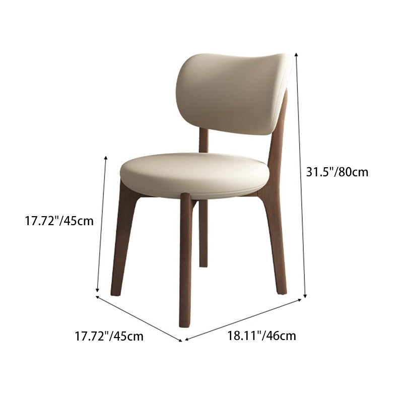 Contemporary Scandinavian Round Curve Oak Faux Leather Dining Chair Backrest For Dining Room DFM-F