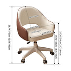 Modern Minimalist PU Leather, Metal & Nylon C-Curve Backrest Desk Chair With Armrest, Swivel & Adjustable Height For Home Office DFM-F