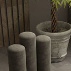 Modern Luxury Cylinder Solid Wood Velvet Iron Vanity Stool Backrest For Bedroom Lumendat