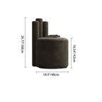 Modern Luxury Cylinder Solid Wood Velvet Iron Vanity Stool Backrest For Bedroom Lumendat