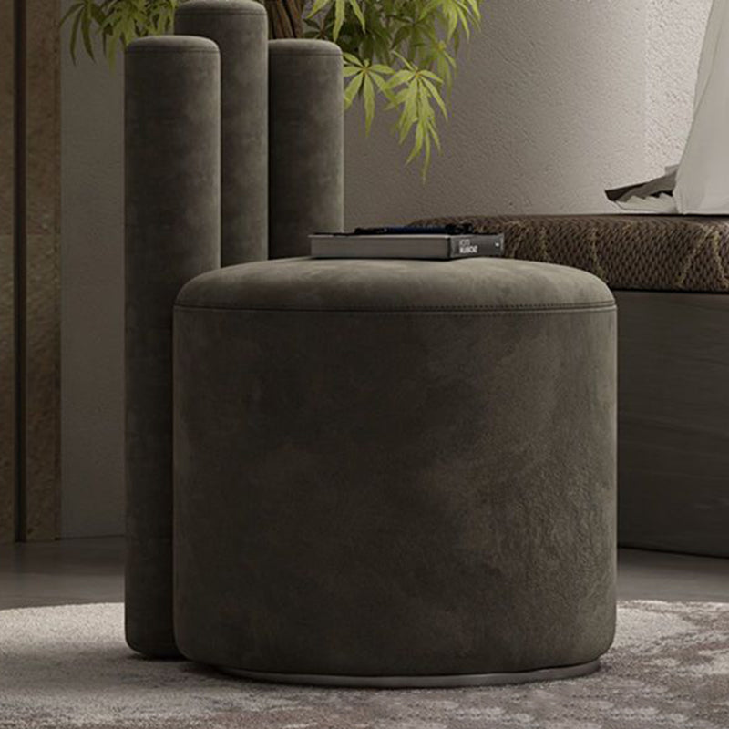 Modern Luxury Cylinder Solid Wood Velvet Iron Vanity Stool Backrest For Bedroom Lumendat
