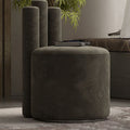 Modern Luxury Cylinder Solid Wood Velvet Iron Vanity Stool Backrest For Bedroom Lumendat