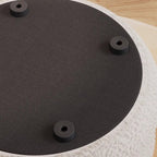 Modern Minimalist Cylinder Frame Lambswool Solid Wood Vanity Stool For Bedroom Lumendat