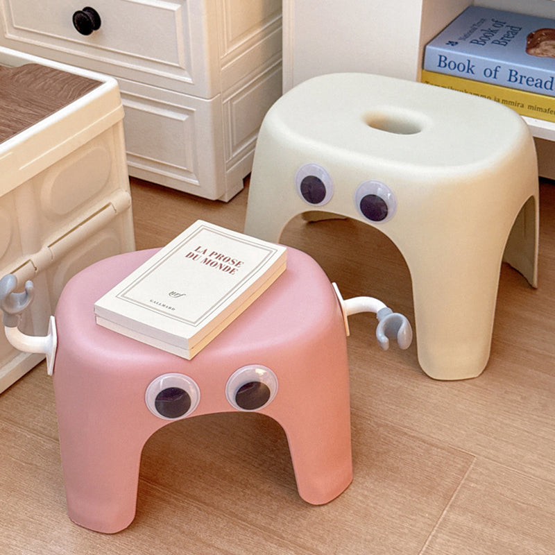 Lumendat Modern Minimalist Elliptical PP Low Stool Armless Backless For Living Room Lumendat