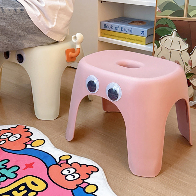 Lumendat Modern Minimalist Elliptical PP Low Stool Armless Backless For Living Room Lumendat