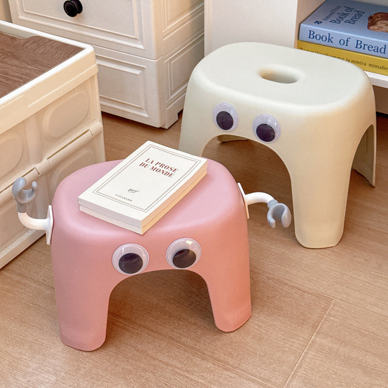 Lumendat Modern Minimalist Elliptical PP Low Stool Armless Backless For Living Room Lumendat