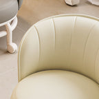Lumendat Modern Minimalist Round Iron PU Leather Sponge Movable Low Stool Backrest Armless For Living Room Lumendat
