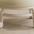 Lumendat Modern Minimalist Round Iron PU Leather Sponge Movable Low Stool Backrest Armless For Living Room Lumendat