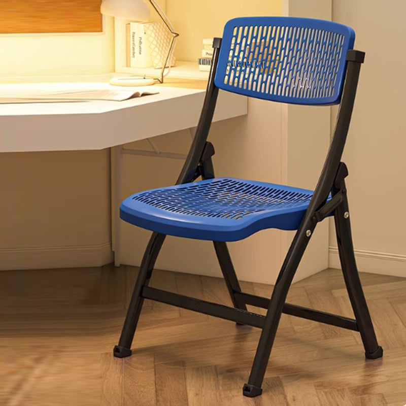 Modern Simplicity Grid Metal Carbon Steel Resin Foldable Desk Chair Backrest Armless For Home Office DFM-F