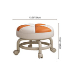 Lumendat Modern Simplicity Kids Movable Round PU Leather Carbon Steel Sponge Low Stool For Living Room Lumendat