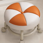 Lumendat Modern Simplicity Kids Movable Round PU Leather Carbon Steel Sponge Low Stool For Living Room Lumendat