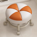 Lumendat Modern Simplicity Kids Movable Round PU Leather Carbon Steel Sponge Low Stool For Living Room Lumendat