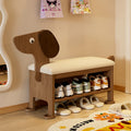 Lumendat Modern Art Deco Dog Rubberwood PU Leather Sponge Kids Shoe Bench Backless Armless For Entryway Lumendat