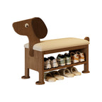 Lumendat Modern Art Deco Dog Rubberwood PU Leather Sponge Kids Shoe Bench Backless Armless For Entryway Lumendat