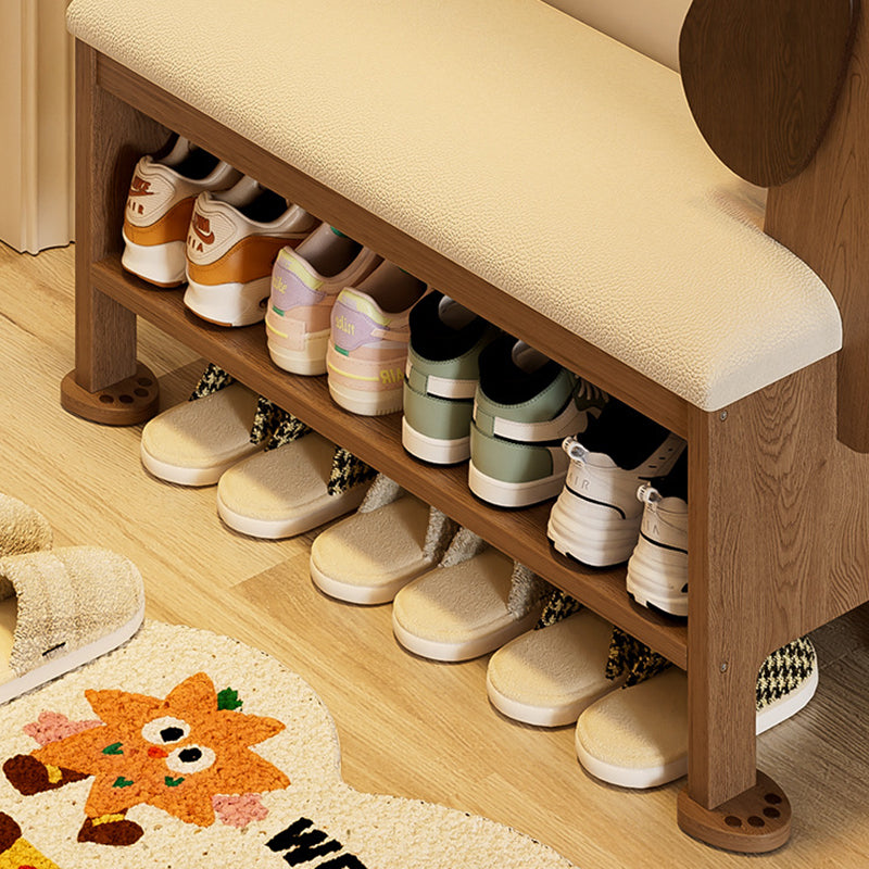 Lumendat Modern Art Deco Dog Rubberwood PU Leather Sponge Kids Shoe Bench Backless Armless For Entryway Lumendat