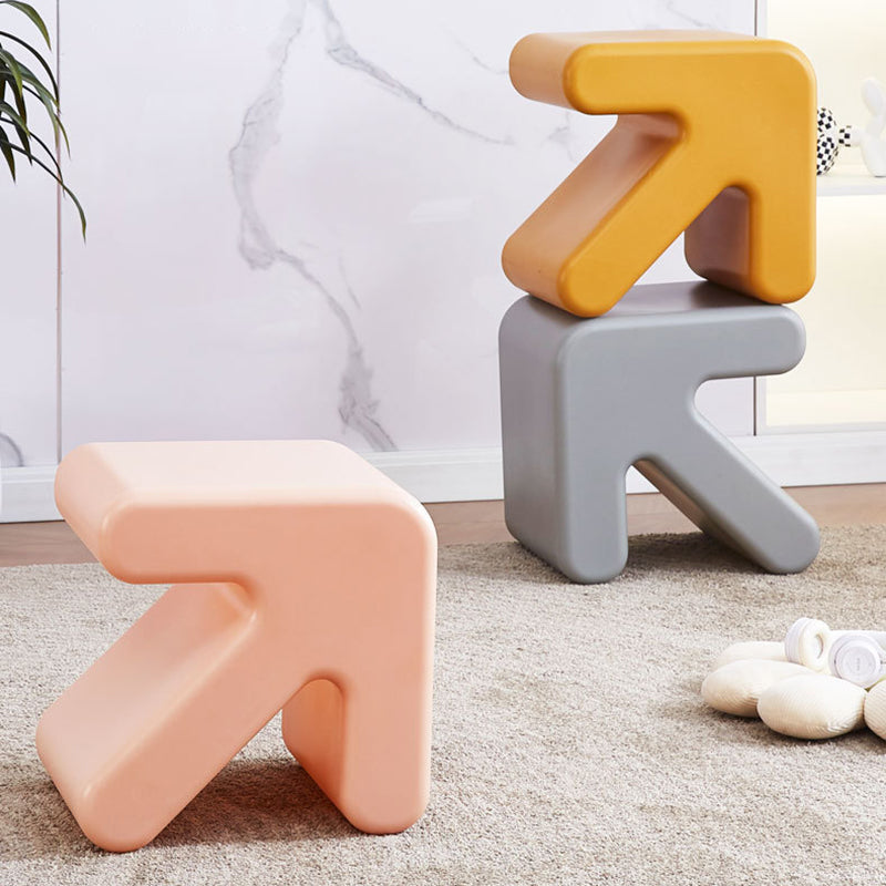 Lumendat Contemporary Creative Arrow Plastic Kids Low Stool Backless Armless For Hallway Lumendat