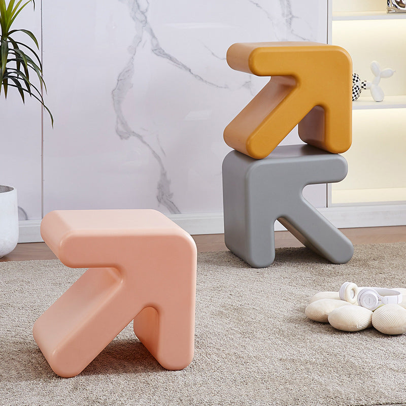 Lumendat Contemporary Creative Arrow Plastic Kids Low Stool Backless Armless For Hallway Lumendat