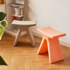 Lumendat Modern Minimalist Geometric PE Plastic Kids Low Stool Backless Armless For Hallway Lumendat