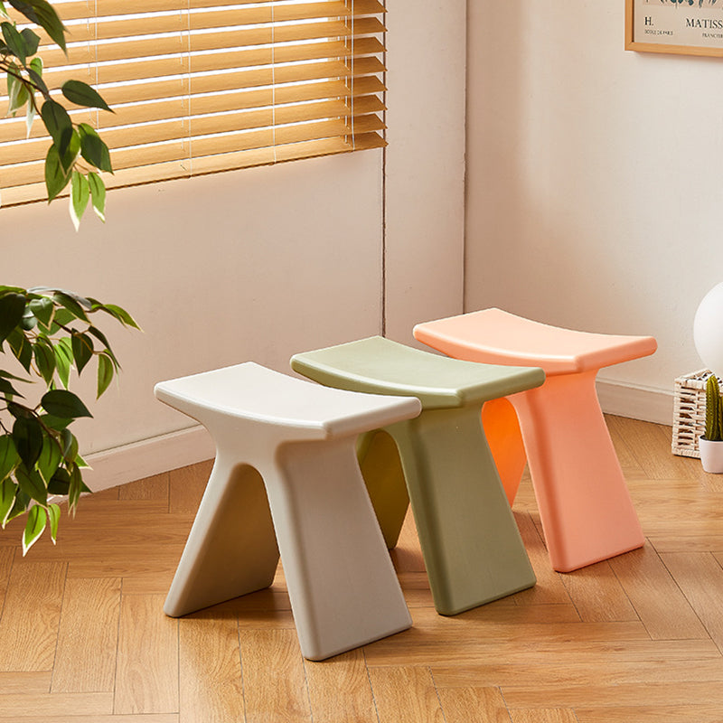 Lumendat Modern Minimalist Geometric PE Plastic Kids Low Stool Backless Armless For Hallway Lumendat