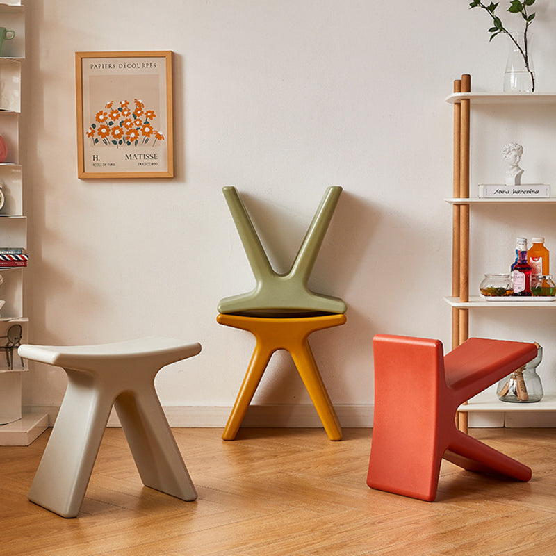 Lumendat Modern Minimalist Geometric PE Plastic Kids Low Stool Backless Armless For Hallway Lumendat