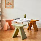 Lumendat Modern Minimalist Geometric PE Plastic Kids Low Stool Backless Armless For Hallway Lumendat