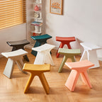 Lumendat Modern Minimalist Geometric PE Plastic Kids Low Stool Backless Armless For Hallway Lumendat
