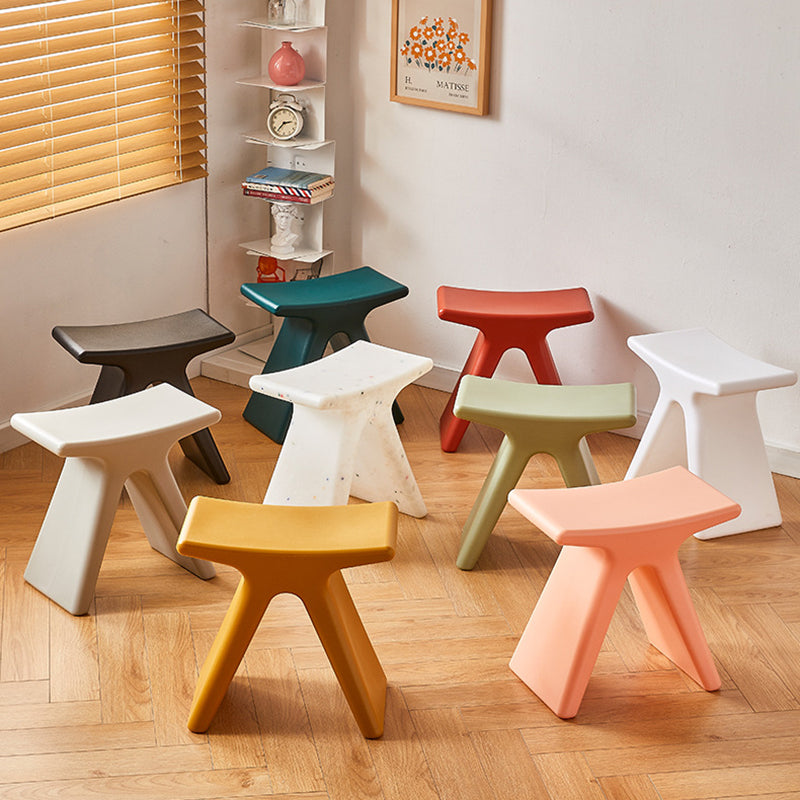 Lumendat Modern Minimalist Geometric PE Plastic Kids Low Stool Backless Armless For Hallway Lumendat