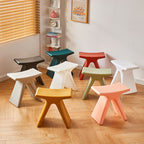 Lumendat Modern Minimalist Geometric PE Plastic Kids Low Stool Backless Armless For Hallway Lumendat