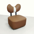 Lumendat Contemporary Creative Cashew Nuts Square Pine Wood Faux Leather Sponge Movable Kids Low Stool Backrest Armless For Living Room Lumendat