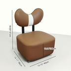 Lumendat Contemporary Creative Cashew Nuts Square Pine Wood Faux Leather Sponge Movable Kids Low Stool Backrest Armless For Living Room Lumendat