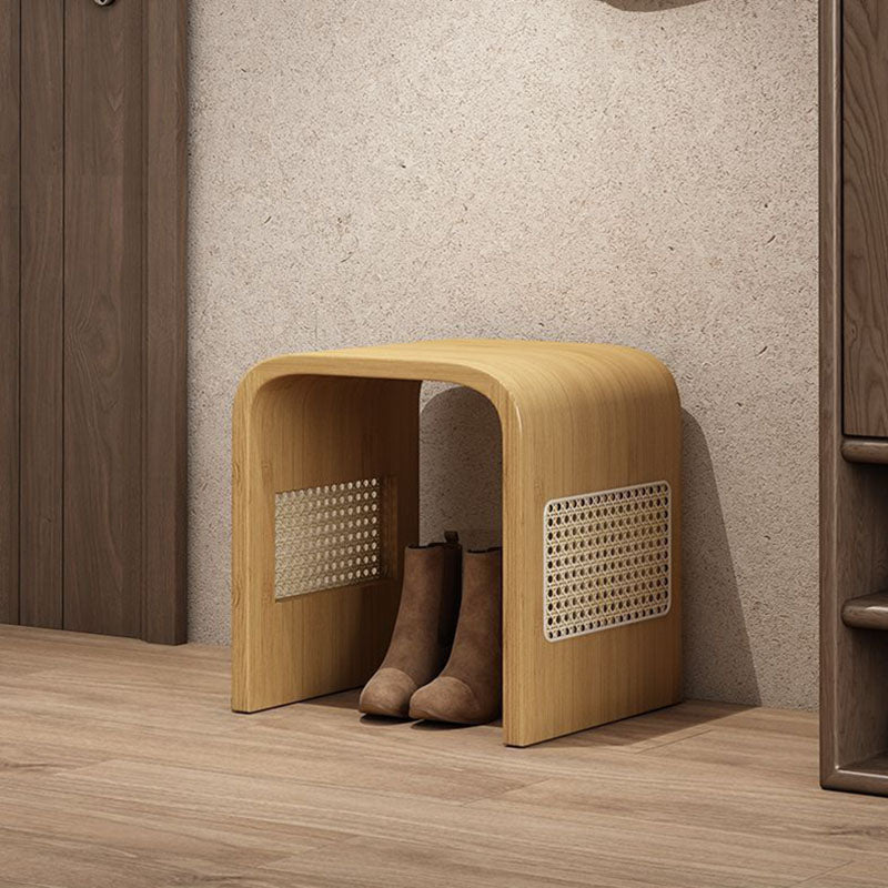 Lumendat Modern Minimalist Arc Nan Bamboo Resin Rattan Weaving Kids Low Stool Backless Armless For Entryway Lumendat