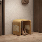 Lumendat Modern Minimalist Arc Nan Bamboo Resin Rattan Weaving Kids Low Stool Backless Armless For Entryway Lumendat