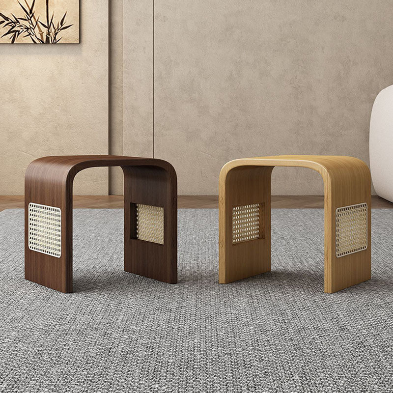 Lumendat Modern Minimalist Arc Nan Bamboo Resin Rattan Weaving Kids Low Stool Backless Armless For Entryway Lumendat