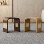 Lumendat Modern Minimalist Arc Nan Bamboo Resin Rattan Weaving Kids Low Stool Backless Armless For Entryway Lumendat
