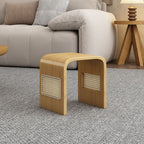 Lumendat Modern Minimalist Arc Nan Bamboo Resin Rattan Weaving Kids Low Stool Backless Armless For Entryway Lumendat