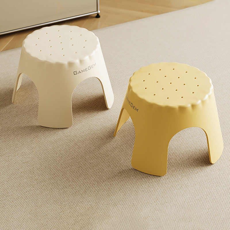 Lumendat Modern Art Deco Stackable Cookie-Shaped PP Kids Low Stool Backless Armless For Entryway Lumendat