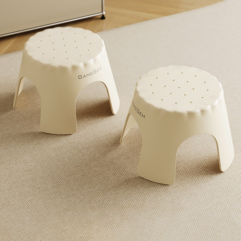 Lumendat Modern Art Deco Stackable Cookie-Shaped PP Kids Low Stool Backless Armless For Entryway Lumendat