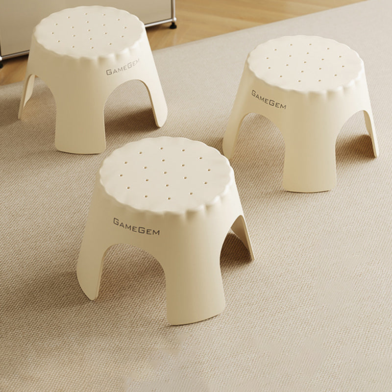 Lumendat Modern Art Deco Stackable Cookie-Shaped PP Kids Low Stool Backless Armless For Entryway Lumendat