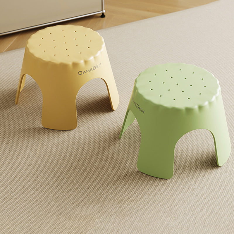Lumendat Modern Art Deco Stackable Cookie-Shaped PP Kids Low Stool Backless Armless For Entryway Lumendat