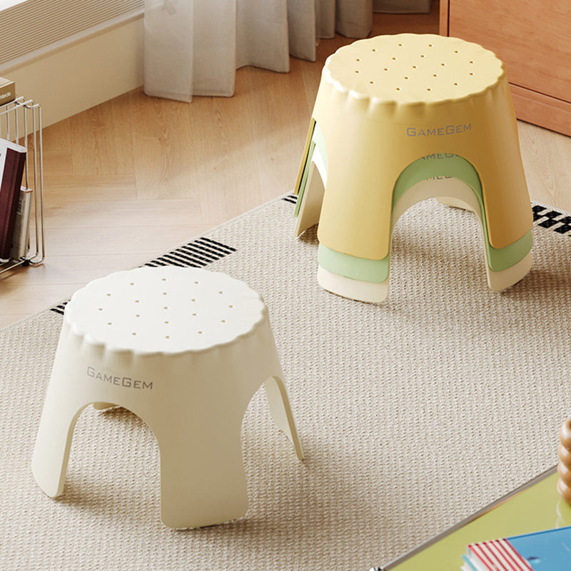 Lumendat Modern Art Deco Stackable Cookie-Shaped PP Kids Low Stool Backless Armless For Entryway Lumendat