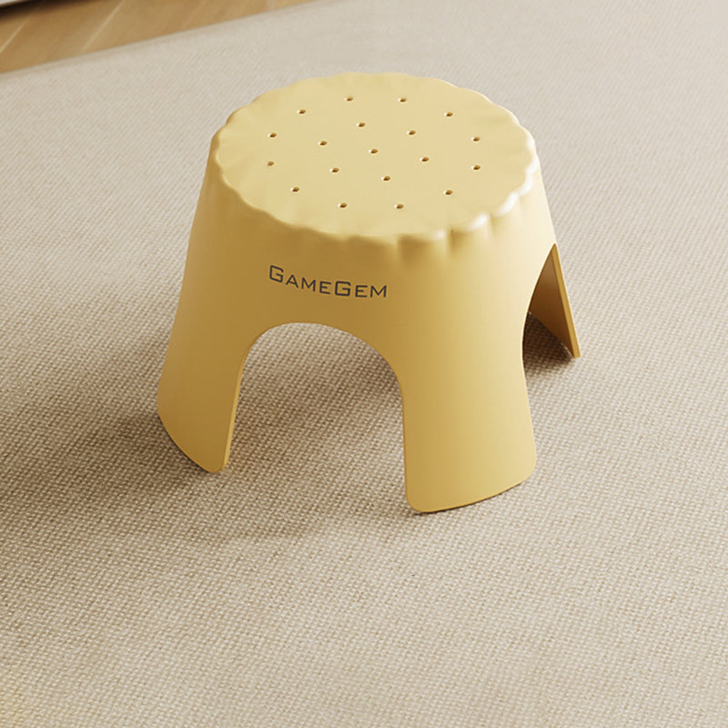 Lumendat Modern Art Deco Stackable Cookie-Shaped PP Kids Low Stool Backless Armless For Entryway Lumendat