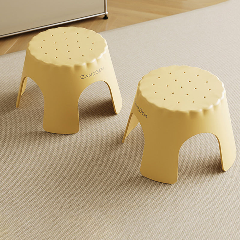 Lumendat Modern Art Deco Stackable Cookie-Shaped PP Kids Low Stool Backless Armless For Entryway Lumendat