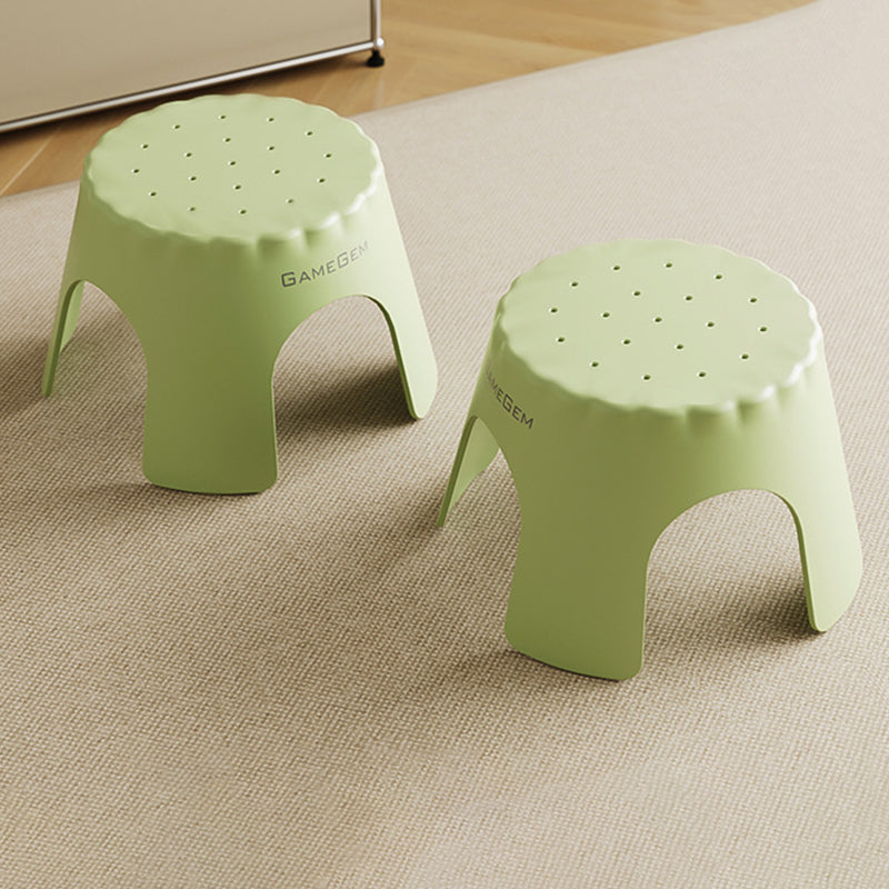 Lumendat Modern Art Deco Stackable Cookie-Shaped PP Kids Low Stool Backless Armless For Entryway Lumendat