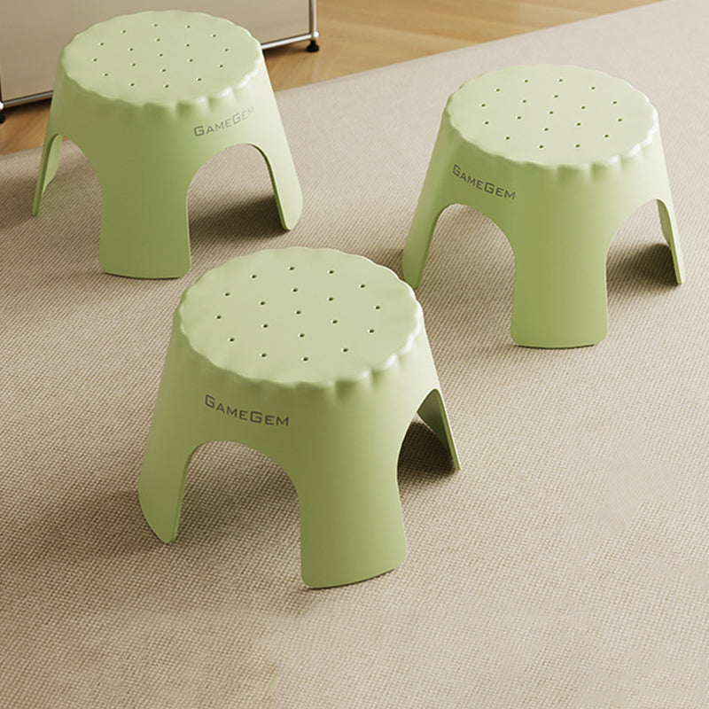 Lumendat Modern Art Deco Stackable Cookie-Shaped PP Kids Low Stool Backless Armless For Entryway Lumendat