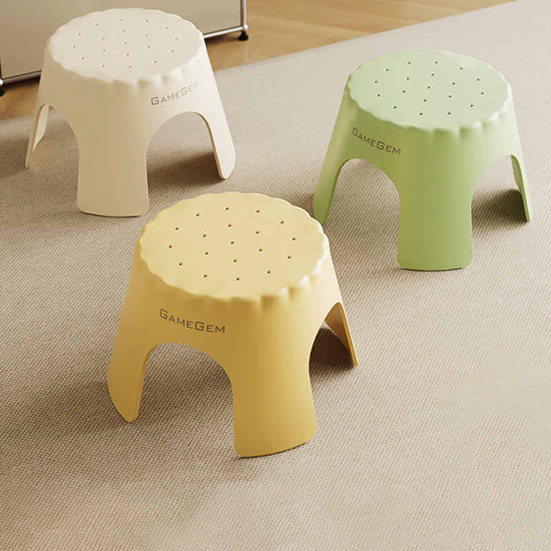 Lumendat Modern Art Deco Stackable Cookie-Shaped PP Kids Low Stool Backless Armless For Entryway Lumendat