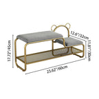 Lumendat Contemporary Scandinavian Iron Velvet Rectangular Bear Kids Shoe Bench Armless For Entryways Lumendat