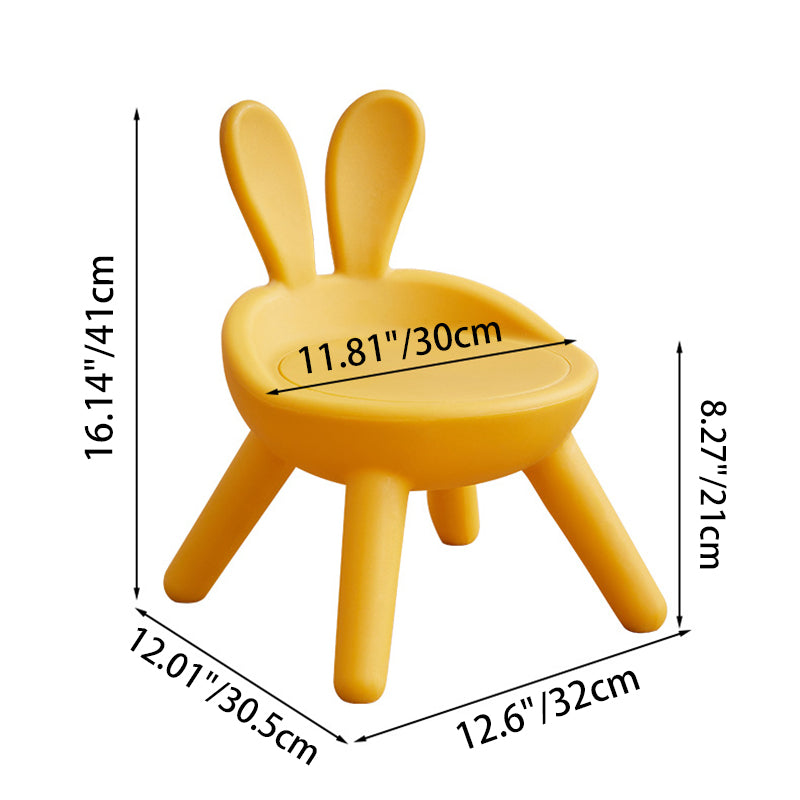 Lumendat Modern Art Deco PE Rabbit Kids Low Stool Backrest Armless For Living Room Lumendat