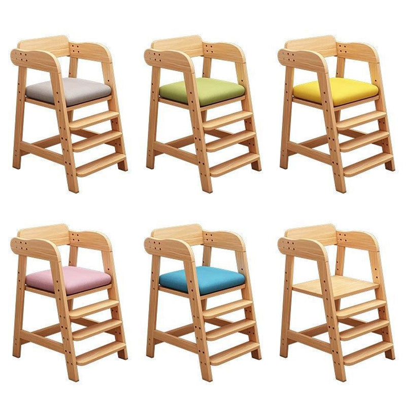 Lumendat Modern Simplicity Kids Triple Square Fabric Rubberwood Dining Chair Backrest For Dining Room Lumendat